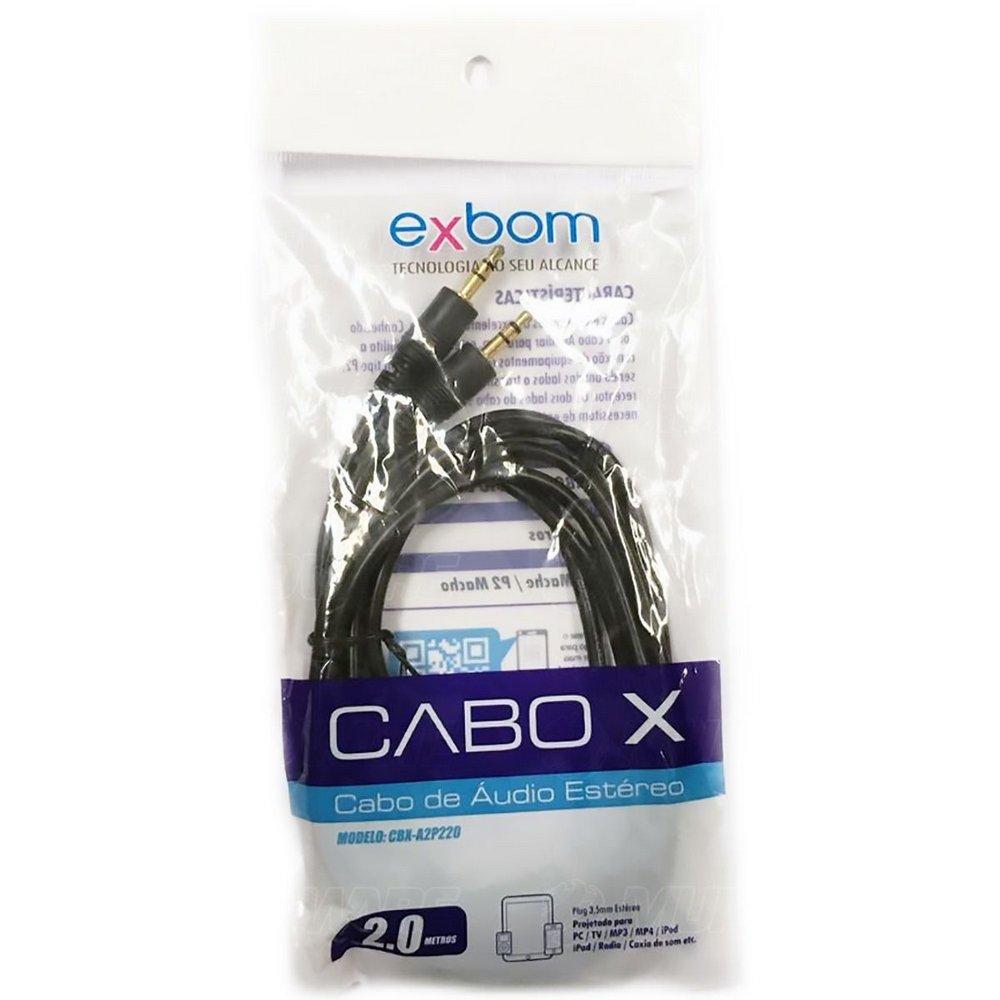 Cabo de Áudio Exbom P2 x P2 - 2 Metros