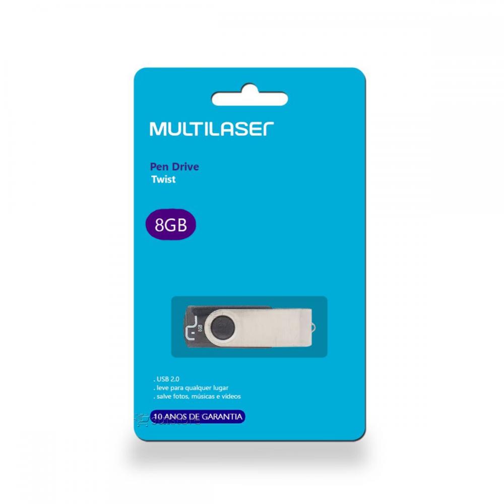 Pen drive Multilaser TWIST Preto 8GB 